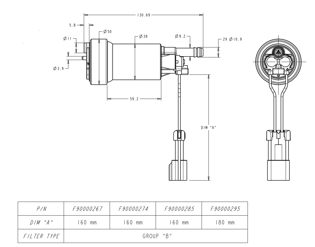TI Automotive (Walbro) 470lph High Pressure E85 Intank Fuel Pump